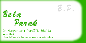 bela parak business card